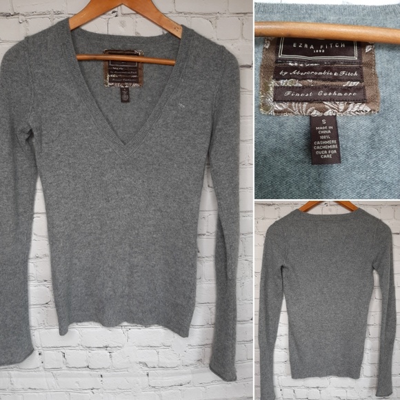 Abercrombie & Fitch Sweaters - Ezra Fitch grey cashmere sweater, size S